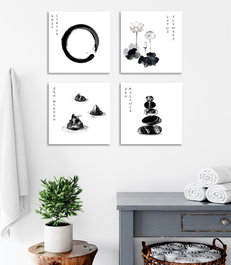 Wallity FRJ07 Set de 4 Lienzos Decorativos Multicolor